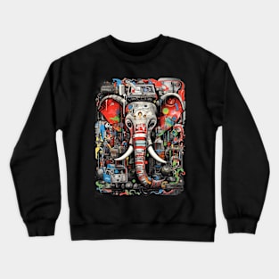 Graffiti Style Elephant Crewneck Sweatshirt